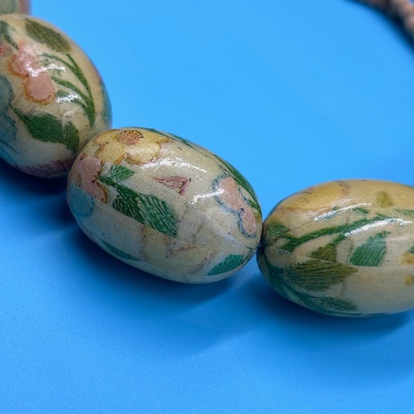 Three Unique Wooden Beaded Necklaces. Sold As One Lot.  Boho Jewelery. - Picture 4 of 10